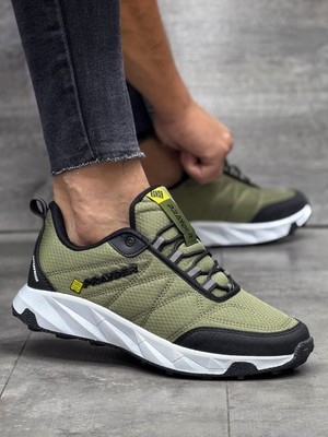 Erkek Su Geçirmez Termo Taban  Spor Ayakkabı-Haki