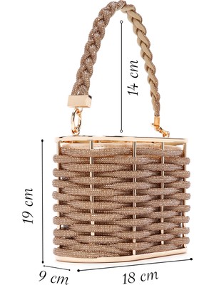 Derimod Kadın Altın Taşlı Kol Çantası 24SBD2967TS