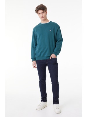 Lee Regular Fit Normal Kesim %100 Pamuk Bisiklet Yaka Şardonlu Sweatshirt