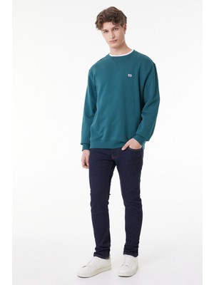 Lee Regular Fit Normal Kesim %100 Pamuk Bisiklet Yaka Şardonlu Sweatshirt