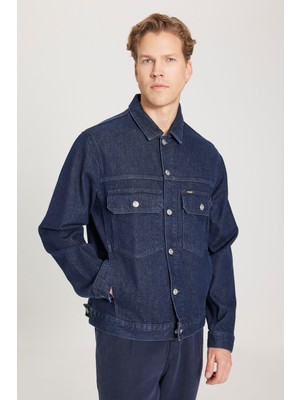 Wrangler Trucker Regular Fit Normal Kesim İndigo Esnek Jean Kot Ceket