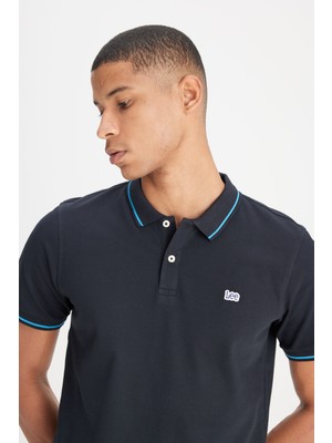 Lee Slim Fit Dar Kesim Polo Yaka %100 Pamuk Tişört