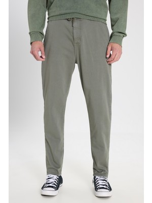 Lee Slim Fit Dar Kesim Normal Bel Haki Esnek Jogger Pantolon