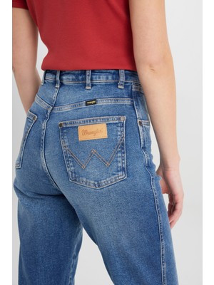 Mom Fit Yüksek Bel Dar Paça Esnek Jean Kot Pantolon