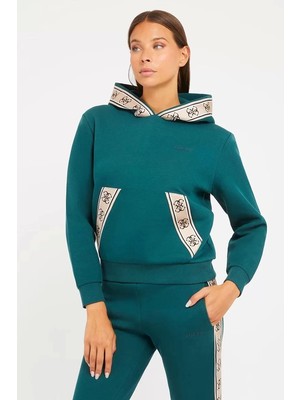 Guess Şerit Logolu Sweatshirt Yeşil