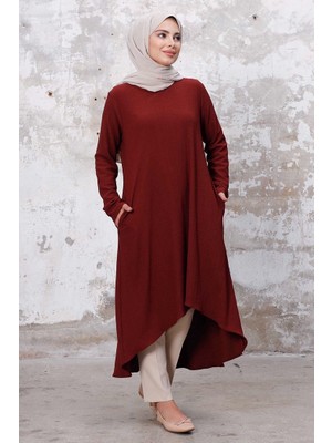 İlkimay Asimetrik Kesim Tunik 1253 - Bordo