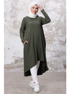 İlkimay Asimetrik Kesim Tunik 1253 - Haki