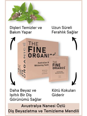 The Fine Organics Avustralya Nanesi Özlü Diş Temizleme Ve Beyazlatma Mendili