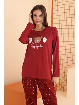 Nbb Bordo Keep Hope Alive Pijama Takımı