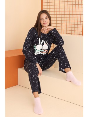 Nbb Lacivert Rabbit Pijama Takımı