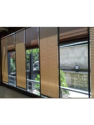 Plised Home Katlabilir Cam Balkon Plise Perde Kahverengi