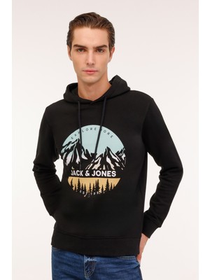 Jack & Jones Jjpeak Sweat Hood Ln Siyah Erkek Sweatshirt