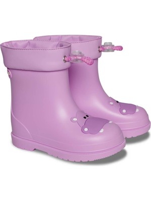 Igor Bimbi Hipo Figürlü Çocuk Lila Malva Yağmur Çizmesi PVC Malzemeden Düz Topuklu Kaymaz Özellik