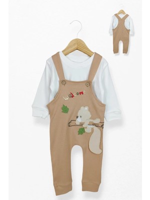 Zeo Kids Lastikli Paça, Pamuklu, Desenli, Mevsimlik, Günlük, Kız Çocuk & Bebek  Tulum CG612456