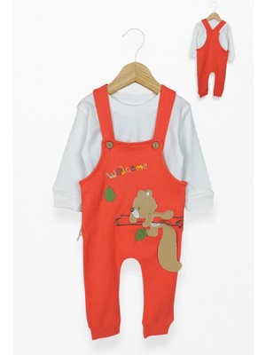 Zeo Kids Lastikli Paça, Pamuklu, Desenli, Mevsimlik, Günlük, Erkek Çocuk & Bebek Tulum CG468304