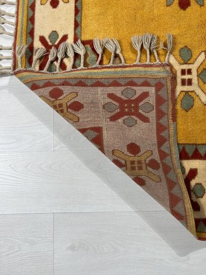 Designev 170x236 Cm Canlı Renkli El Dokuma Yün Geometrik Desenli Antik Türk Modern Kilim