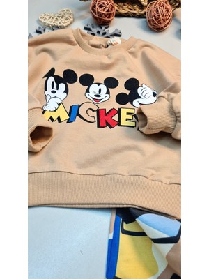 CemBebe Erkek Bebek Için Mickey Mouse Desenli Alt Üst Eşofman Takımı