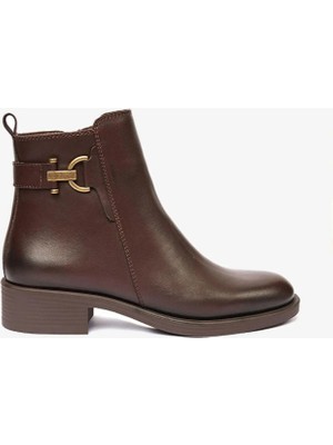 Greyder 59155 Kadın Kahve Deri Topuklu Bot