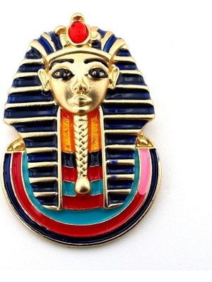 Solfera Tutankhamun Antik Mısır Egypt Zirkon Taşlı Yaka Süsü Broş RZ236