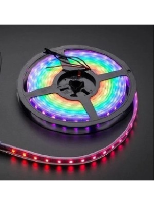 Ledarmy 5metre LED Şerit 5050 DC12V Rgb Renkli (60LED/M) IP65 Işık Aydınlatma Lambası Hortum Kendinden Yapışkanlı