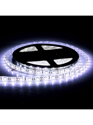 Ledarmy 5metre LED Şerit 5050 DC12V 6500K Soğuk Beyaz (60LED/M) IP65 Işık Aydınlatma Lambası Hortum Kendinden Yapışkanlı