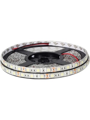 Ledarmy 5metre LED Şerit 5050 DC12V 6500K Soğuk Beyaz (60LED/M) IP65 Işık Aydınlatma Lambası Hortum Kendinden Yapışkanlı