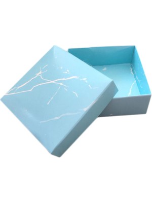 Tahtakale Toptancı Komple Karton Kutu Mermer Desenli 8x8x3 Cm (50 Adet)  Mavi