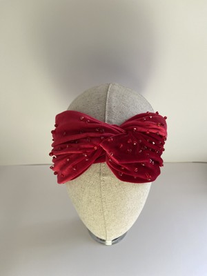 Bivalvia Accessories Kırmızı Boncuk Işlemeli Bandana