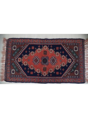 Designev 86x153 Cm Pembe Renkli Akrep Motifli El Dokuma Antik Türk Nostaljik Kilim