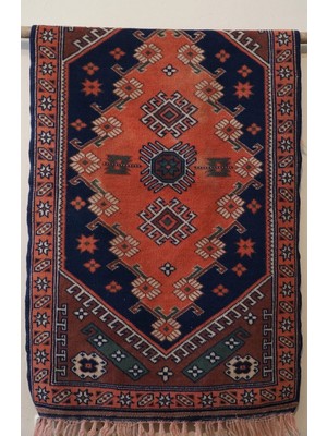 Designev 86x153 Cm Pembe Renkli Akrep Motifli El Dokuma Antik Türk Nostaljik Kilim