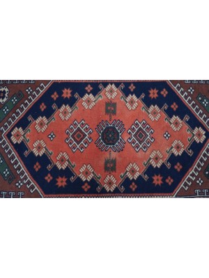 Designev 86x153 Cm Pembe Renkli Akrep Motifli El Dokuma Antik Türk Nostaljik Kilim