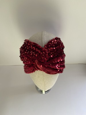 Bivalvia Accessories Kırmızı Pullu Payetli Bandana