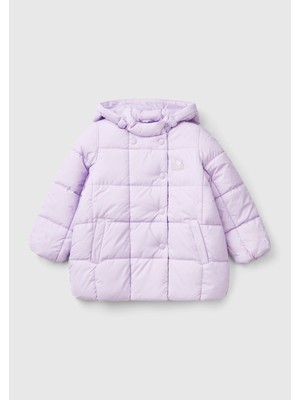 United Colors Of Benetton Kız Çocuk Lila Benetton Logolu Pufa Mont