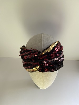 Bivalvia Accessories Sarı Kırmızı Pullu Payetli Bandana