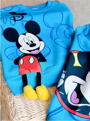 La Luna Kidz Erkek Çocuk Mickey Mouse Sallanan Bacak Detaylı Alt Üst Takım