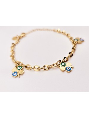 Stainless Steel Sallantılı Yoncalar Çelik Bileklik