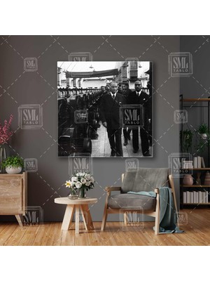 SML Tablo Atatürk Nazilli Basma Fabrikası Sümerbank Pamuk Tekstil Fabrika Kare Kanvas Tablo
