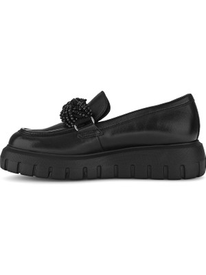 Gabor Siyah Kadın Deri Loafer 55301