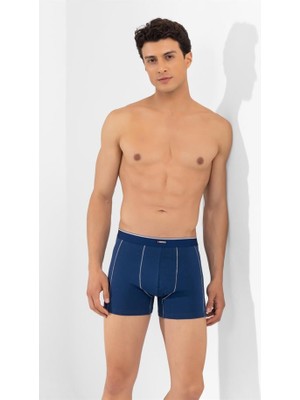 Baykar Erkek Pamuklu Compact Likralı Boxer3'lü Paket Lacivert