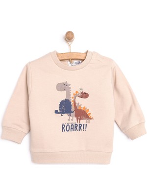 HelloBaby Basic Az Şardonlu Roarr Desenli Sweatshirt Erkek Bebek