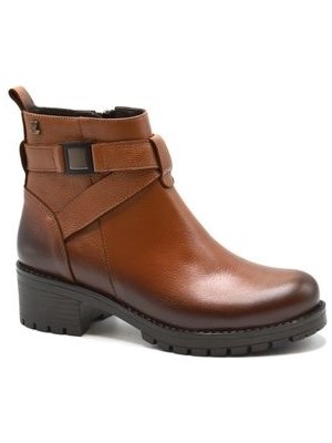 Kadın Casual  Hakiki Deri Çapraz Kemer Detaylı Bot Taba 3373K