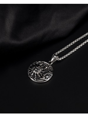 Cktjewelry Ay Kolye Güneş Sokak Titanyum Çelik Kolye Adam (Yurt Dışından)