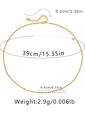 Cktjewelry 18K Gerçek Altın Kaplama Copperplain Zincir Minimalist Tarzı Klavikula Zincir Aşk O Zincir Metal Daire Dokusu Kolye (Yurt Dışından)