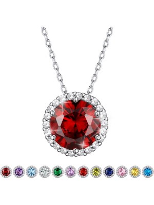 Cktjewelry Laatikui Collar De Cadena De Plata De Ley 925 Con Piedra Natal De Corte Cuadrado, Collar Con Colgante De Cristal De Diamante Blanco De Abril Para Mujeres Y Niñas (Yurt Dışından)