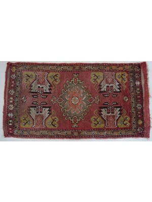 DesignEv 48X91 cm Küçük Boy El Dokuma Yün Kilim Banyo ve Mutfak Için Kilim