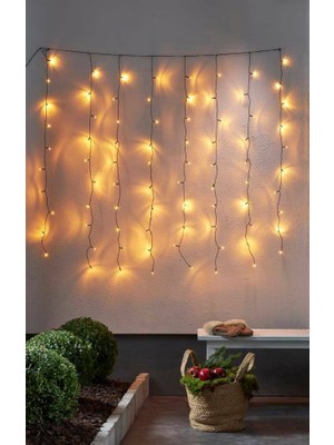 Eglo 410828 "Golden Warm Whıte" 80 Ledli Dekoratif Aydınlatma 130cm Yüksekliğinde 130cm Uzunluğunda 2000k Perde Aydınlatma