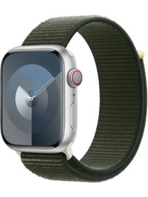 Adige Apple Watch 10 46MM Kordon Kayış Kumaş Cırtlı