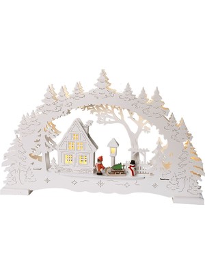 Eglo 270-27 "Ulm" 10 Ledli Beyaz Ahşap Dekoratif Aydınlatma 27cm Yüksekliğinde 43cm Uzunluğunda