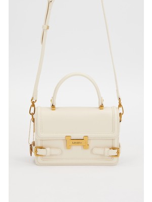 Lêvi D'or Krem Kemer Detaylı El Çantası