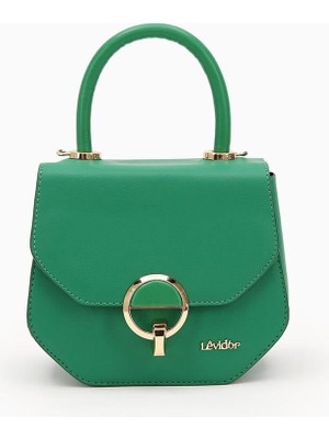 Lêvi D'or Çimen Yeşili Köşegen Tasarım El Çantası